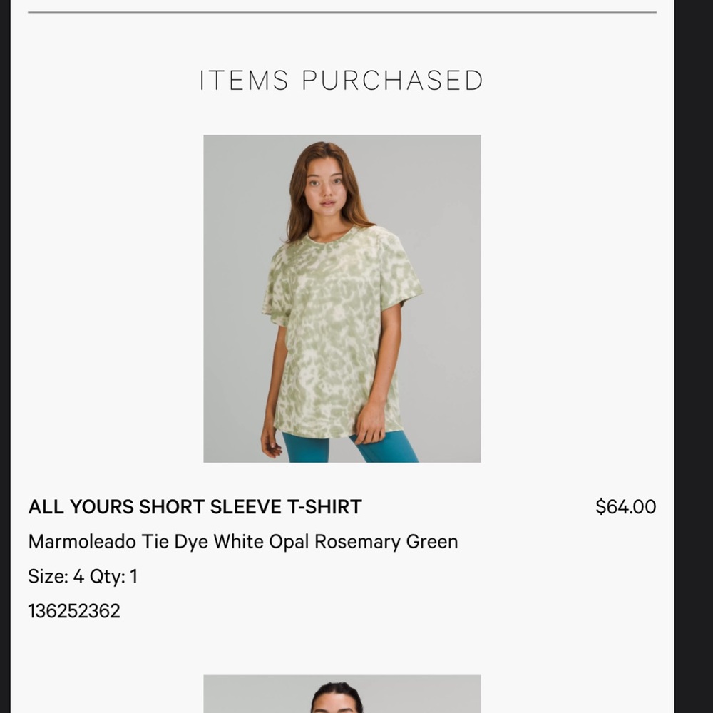 Lululemon All Yours Shortsleeve T-shirt - Green Tiedye